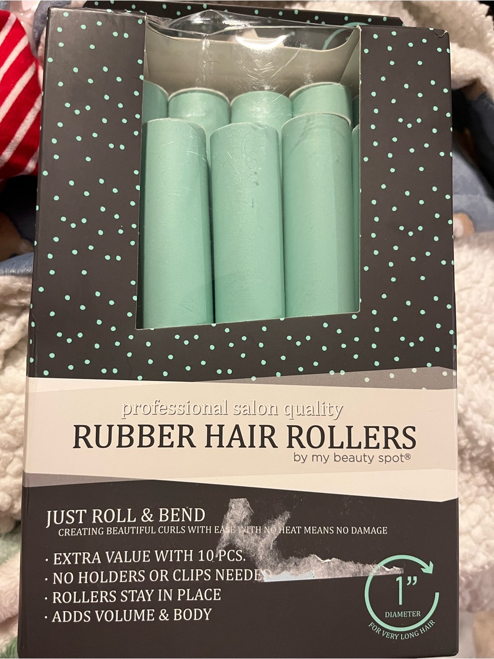 My Beauty Spot Mint Rubber Hair Rollers - 10 Pack